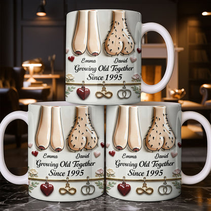 Growing Old Together With Hearts And Symbols - Personalized Custom Coffee Mug - CPL1317_MG