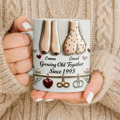 Growing Old Together With Hearts And Symbols - Personalized Custom Coffee Mug - CPL1317_MG