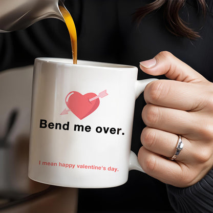 Happy Valentine's Day Heart And Arrow Design - Personalized Custom Coffee Mug - CPL131_MG