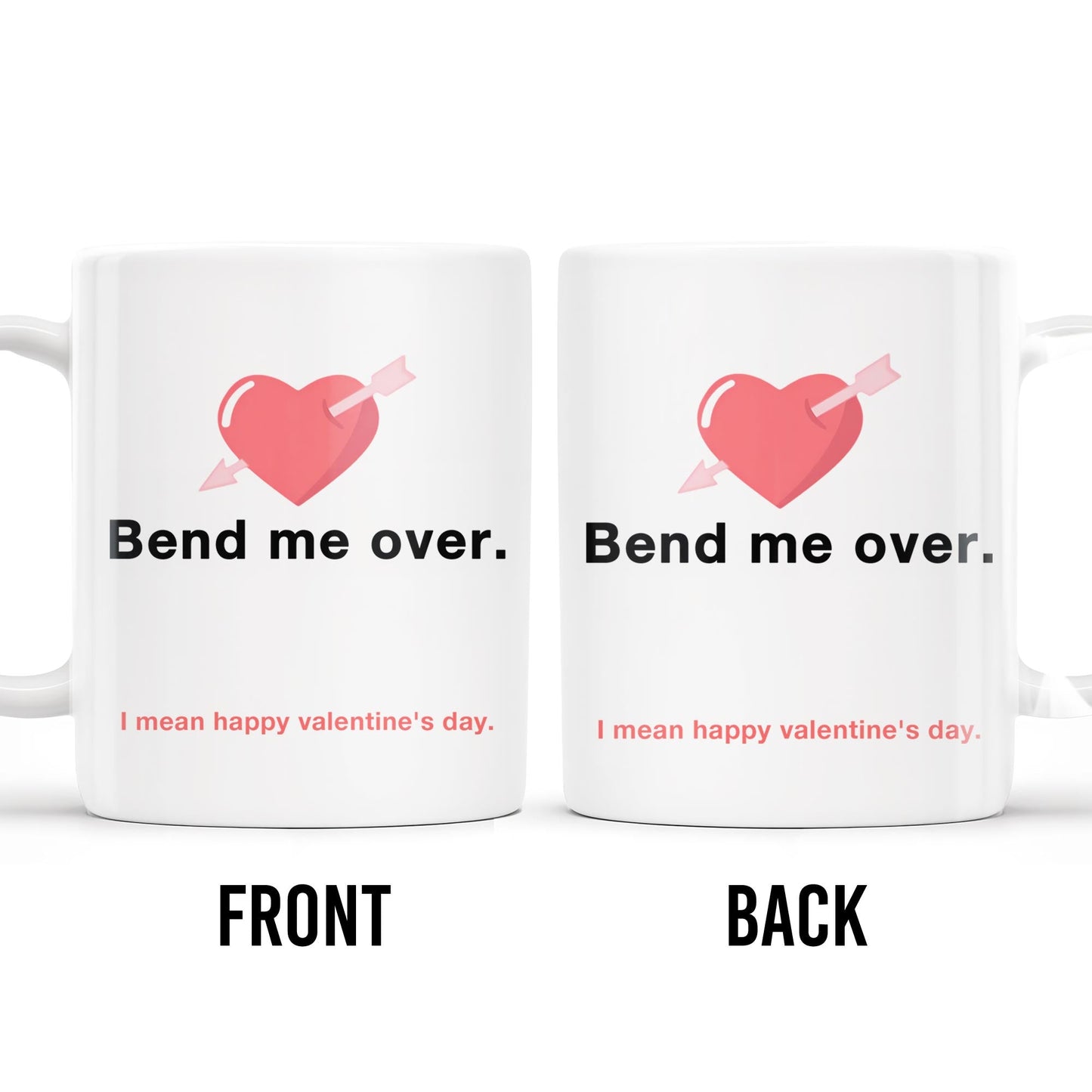 Happy Valentine's Day Heart And Arrow Design - Personalized Custom Coffee Mug - CPL131_MG