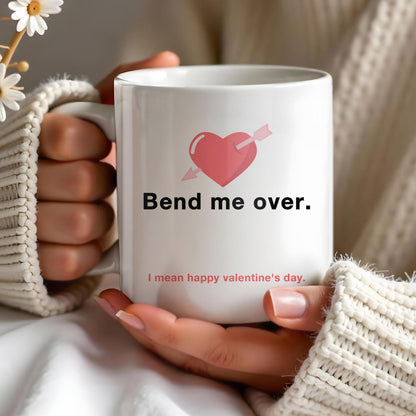Happy Valentine's Day Heart And Arrow Design - Personalized Custom Coffee Mug - CPL131_MG