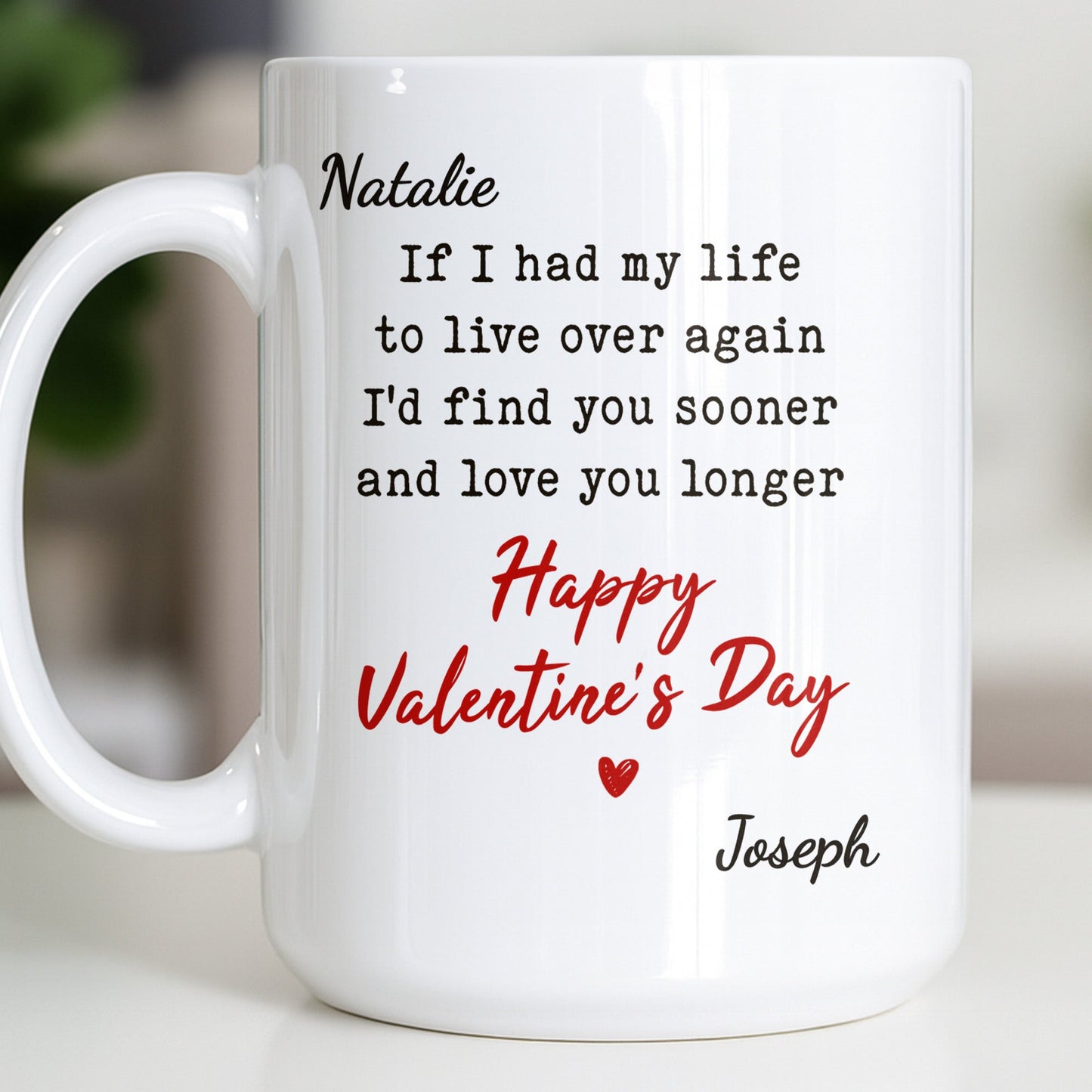 If I Had My Life To Live Over Again I'd Find You Sooner And Love You Longer - Personalized Custom Coffee Mug - CPL1320_MG