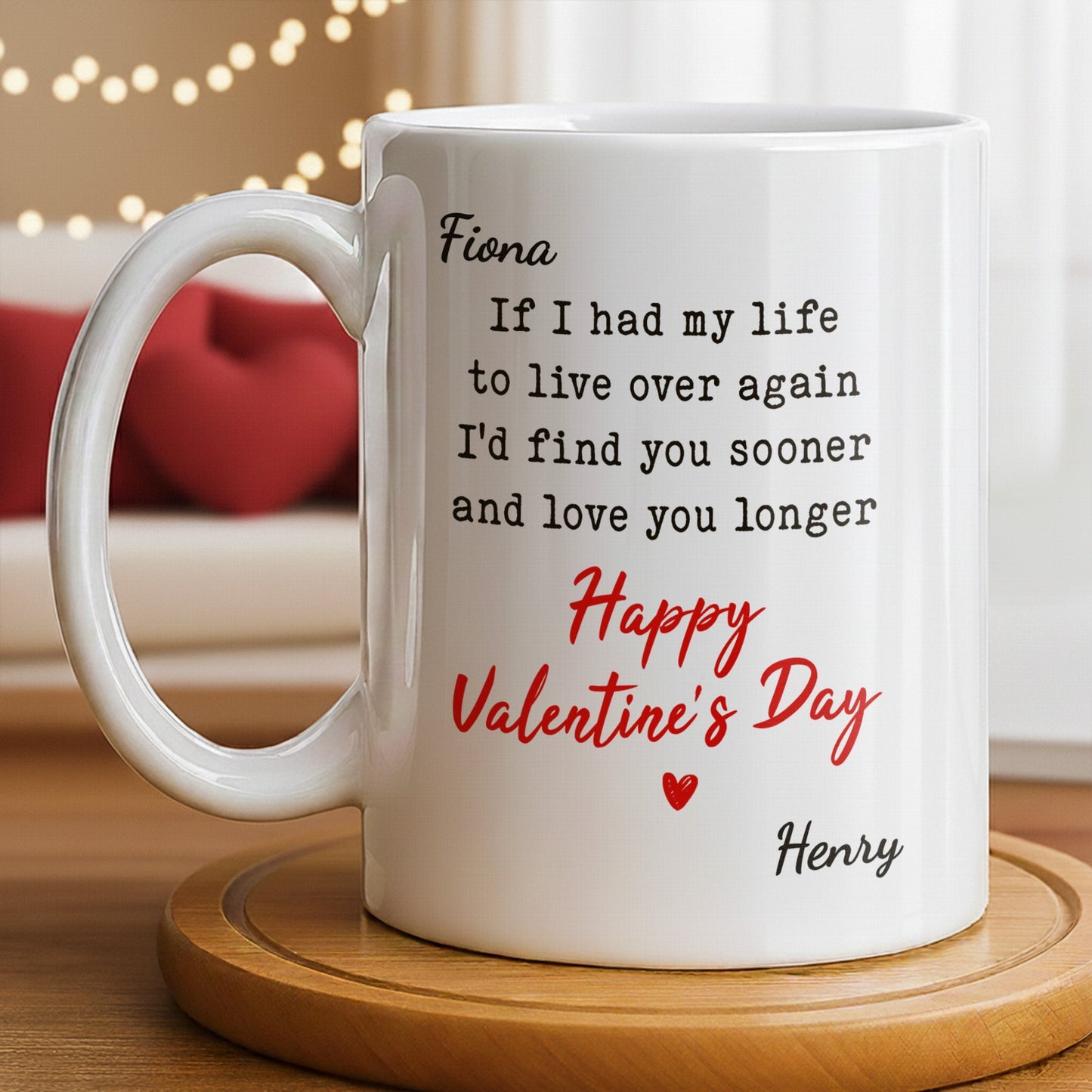 If I Had My Life To Live Over Again I'd Find You Sooner And Love You Longer - Personalized Custom Coffee Mug - CPL1320_MG