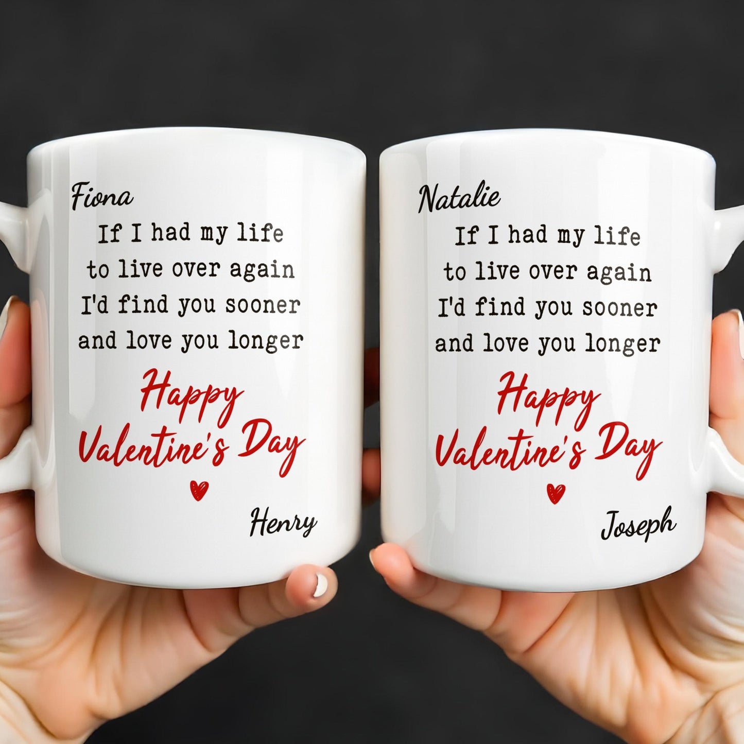 If I Had My Life To Live Over Again I'd Find You Sooner And Love You Longer - Personalized Custom Coffee Mug - CPL1320_MG
