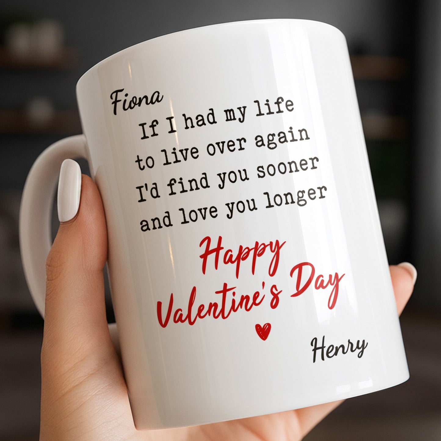 If I Had My Life To Live Over Again I'd Find You Sooner And Love You Longer - Personalized Custom Coffee Mug - CPL1320_MG
