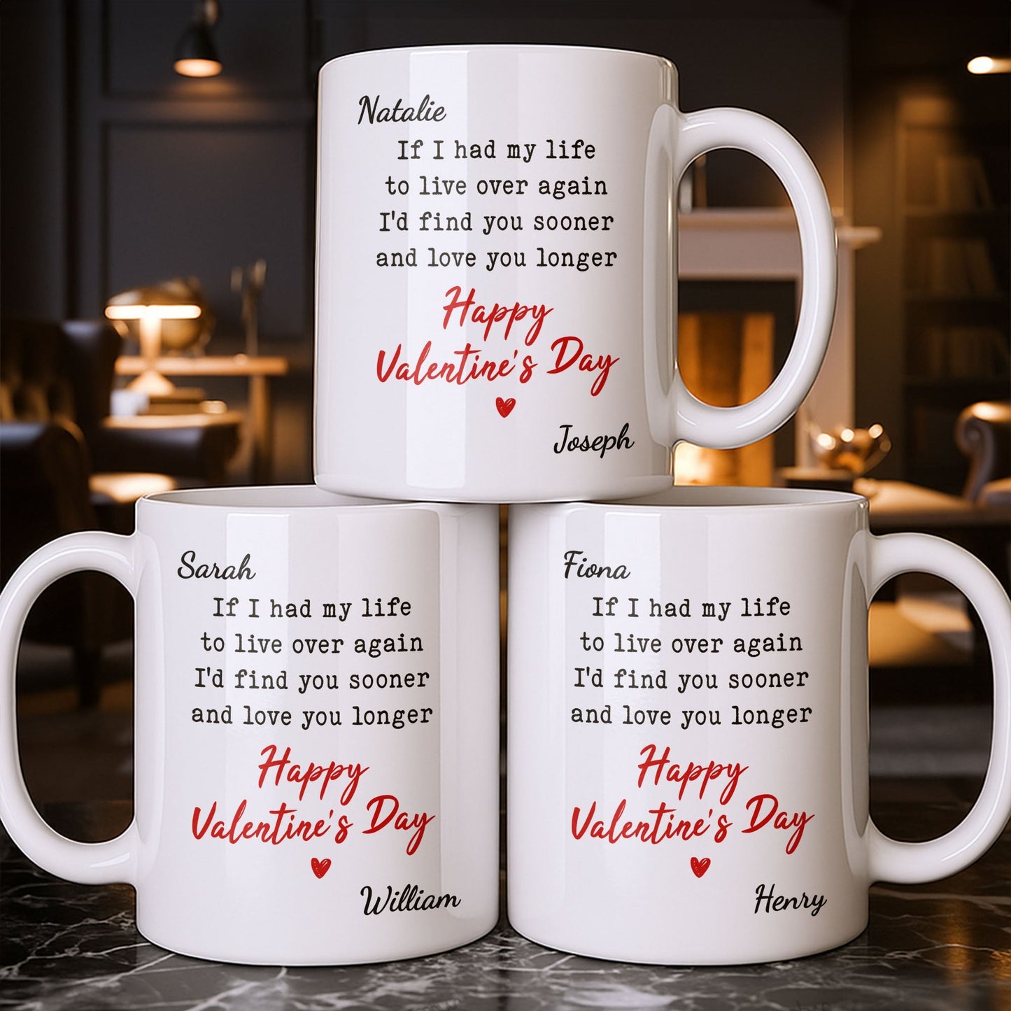 If I Had My Life To Live Over Again I'd Find You Sooner And Love You Longer - Personalized Custom Coffee Mug - CPL1320_MG