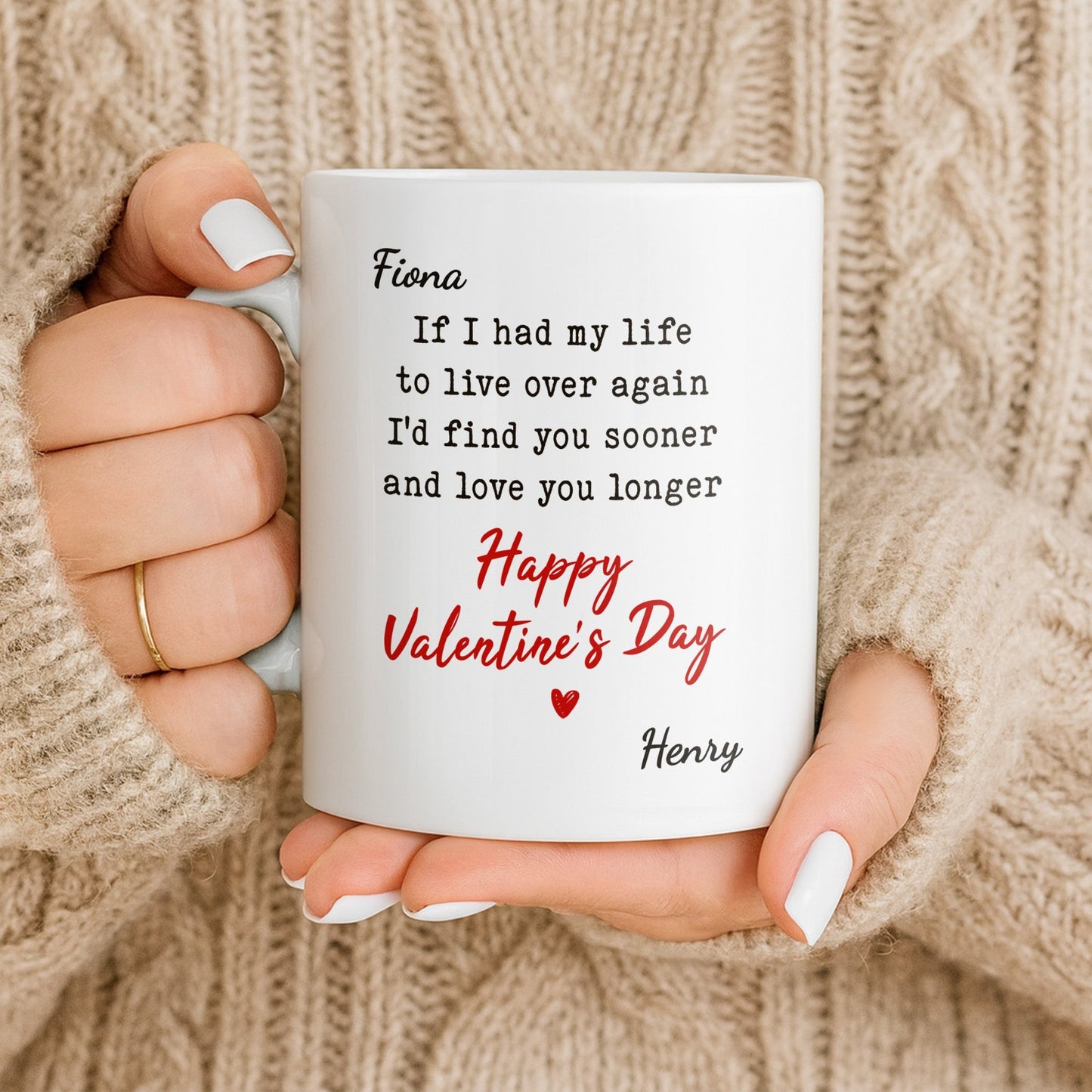 If I Had My Life To Live Over Again I'd Find You Sooner And Love You Longer - Personalized Custom Coffee Mug - CPL1320_MG