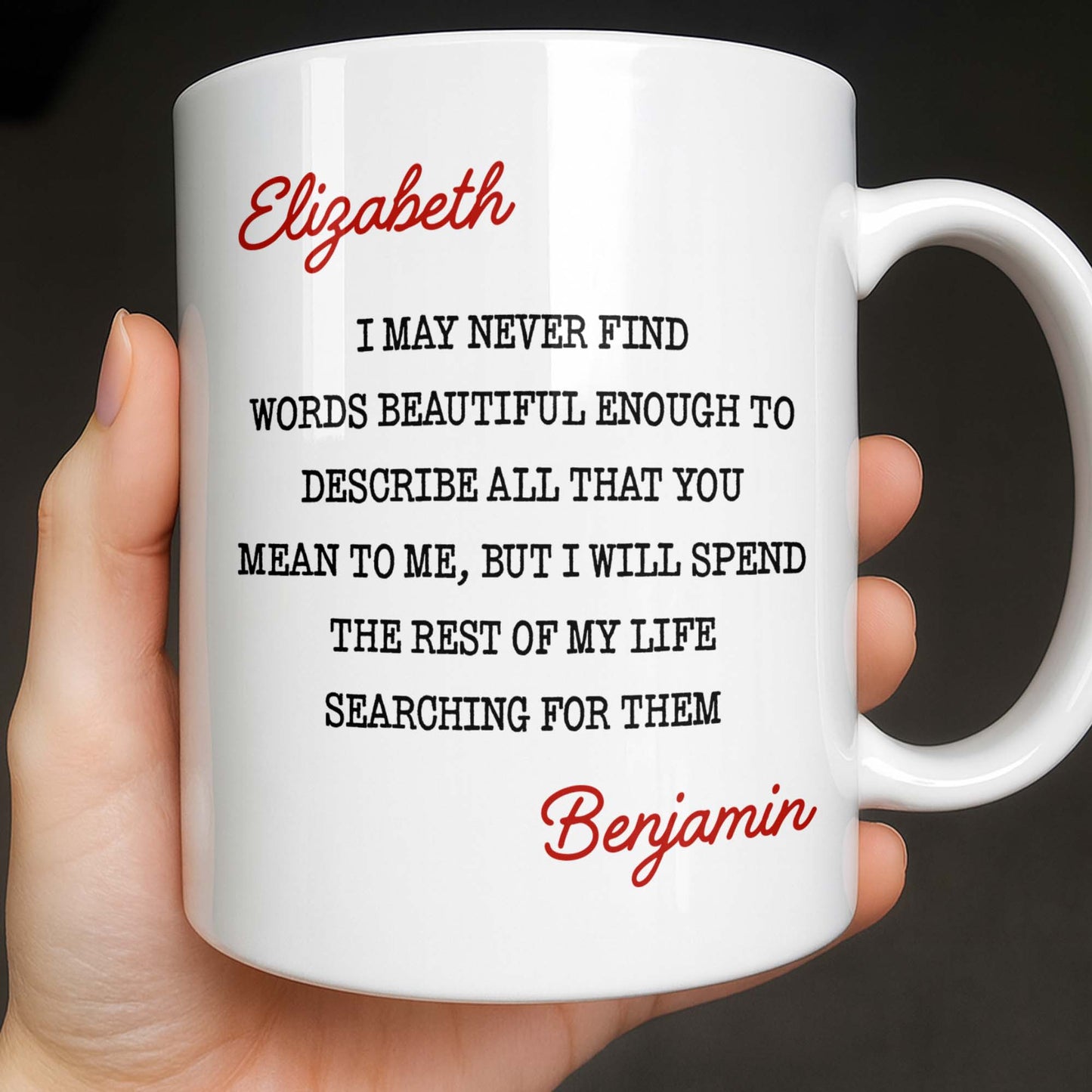 Beautiful Words To Describe You, Searching for Them Forever - Personalized Custom Coffee Mug - CPL1327_MG