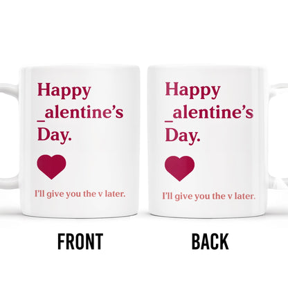 Happy Alentine's Day Heart Design - Personalized Custom Coffee Mug - CPL132_MG