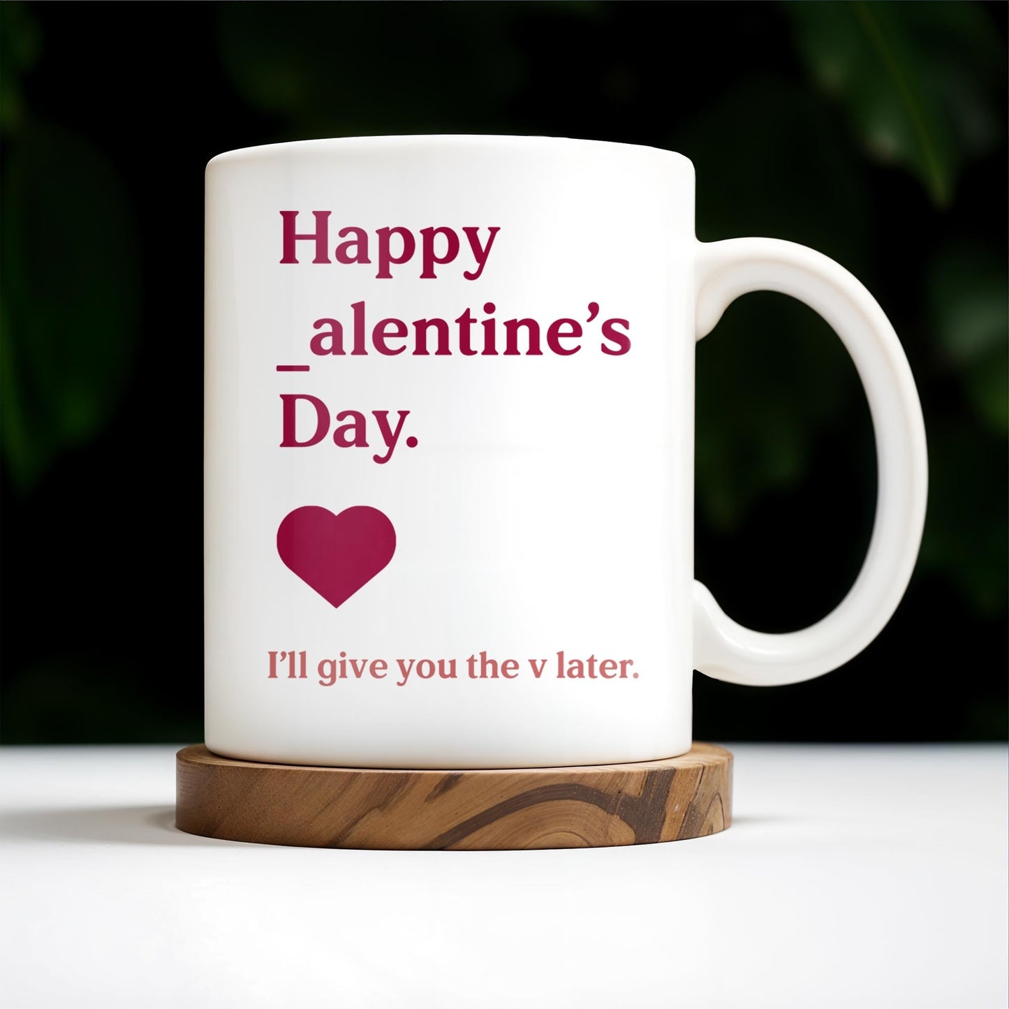 Happy Alentine's Day Heart Design - Personalized Custom Coffee Mug - CPL132_MG
