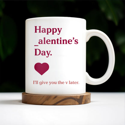 Happy Alentine's Day Heart Design - Personalized Custom Coffee Mug - CPL132_MG