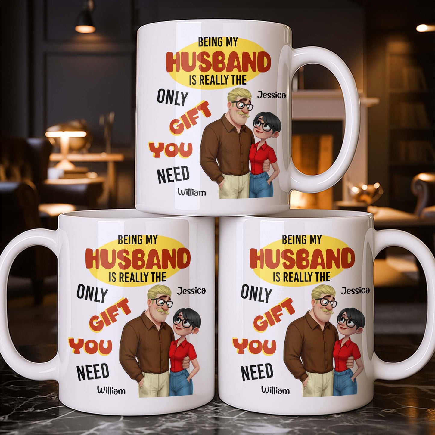 Being My Husband Only Gift You Need Couple Cartoon - Personalized Custom Coffee Mug - CPL1342_MG