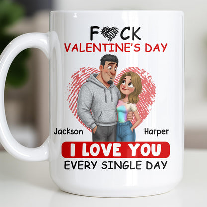 I Love You Every Single Day, Couple and Heart Design - Personalized Custom Coffee Mug - CPL1345_MG