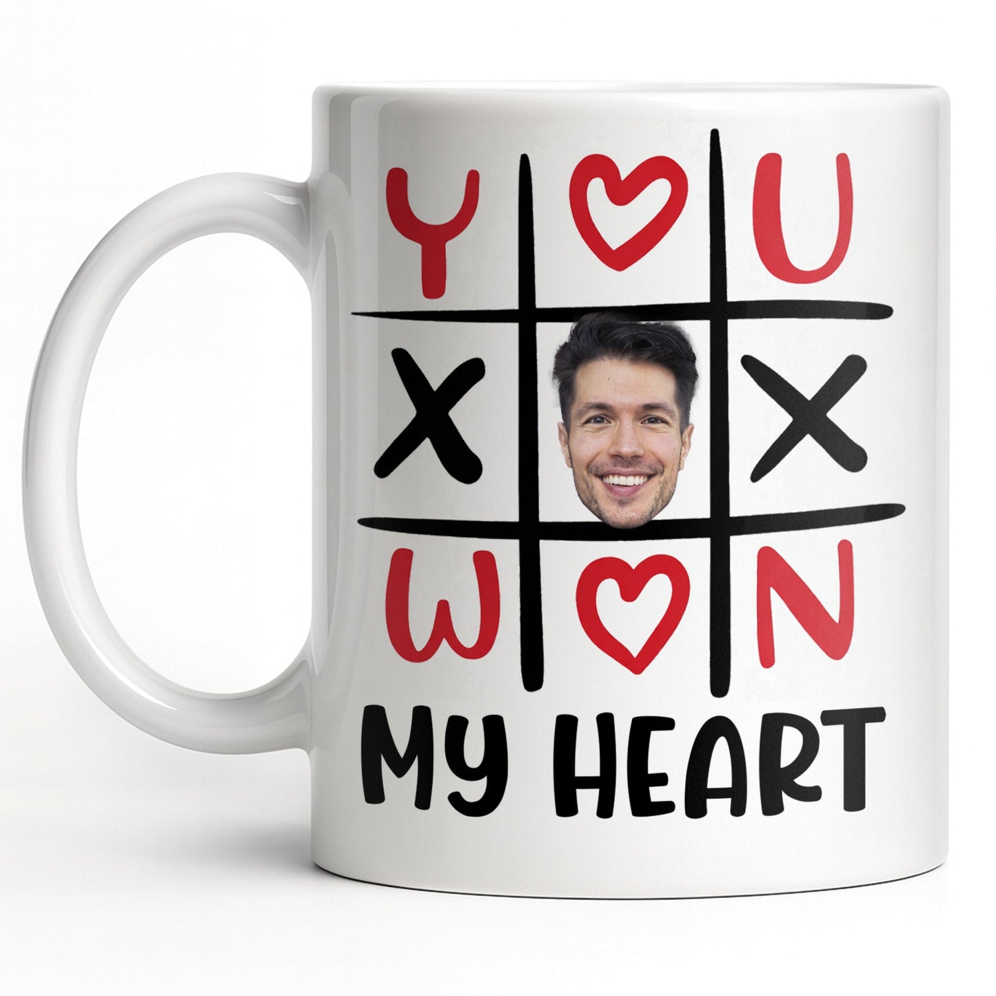 You Won My Heart With Tic-Tac-Toe And Hearts - Personalized Custom Coffee Mug - CPL1346_MG
