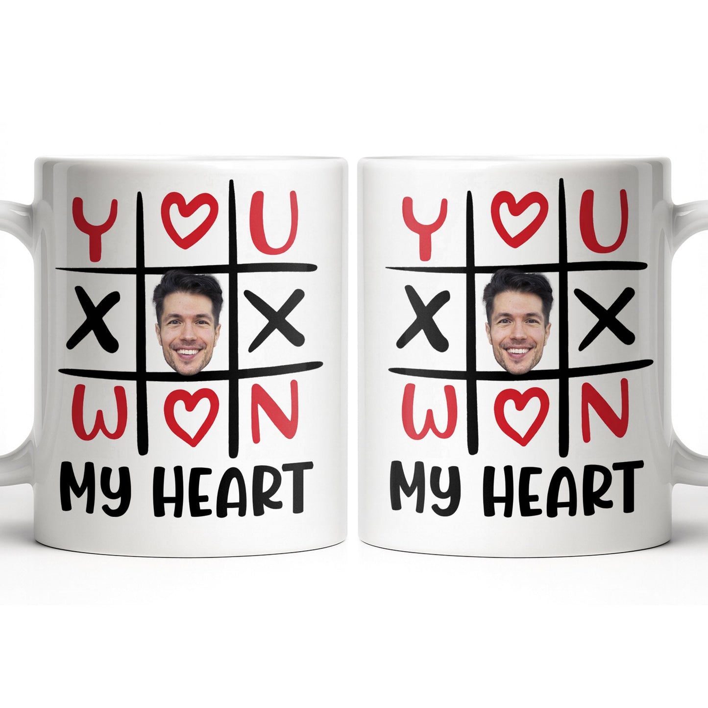 You Won My Heart With Tic-Tac-Toe And Hearts - Personalized Custom Coffee Mug - CPL1346_MG