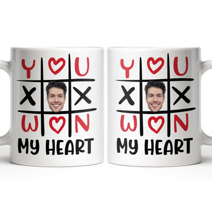 You Won My Heart With Tic-Tac-Toe And Hearts - Personalized Custom Coffee Mug - CPL1346_MG