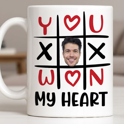 You Won My Heart With Tic-Tac-Toe And Hearts - Personalized Custom Coffee Mug - CPL1346_MG