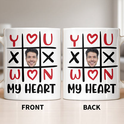 You Won My Heart With Tic-Tac-Toe And Hearts - Personalized Custom Coffee Mug - CPL1346_MG