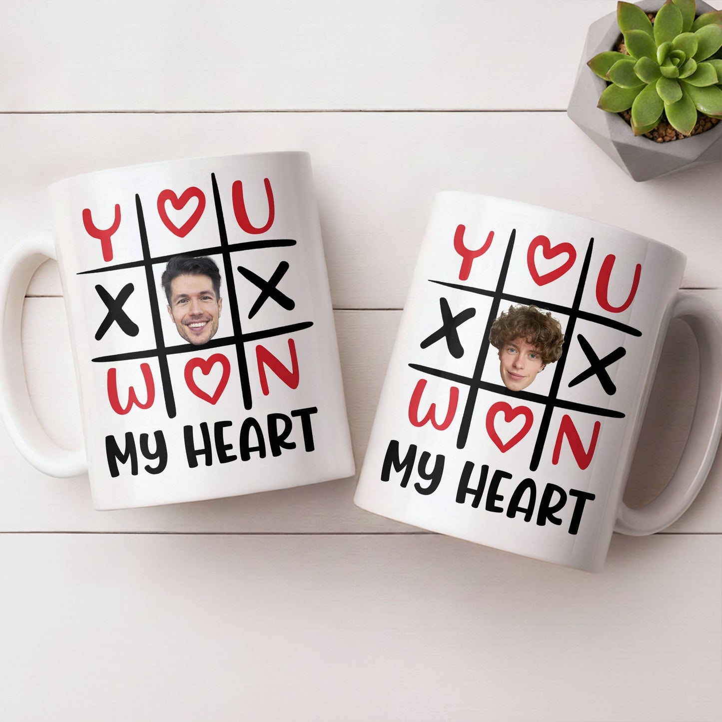 You Won My Heart With Tic-Tac-Toe And Hearts - Personalized Custom Coffee Mug - CPL1346_MG