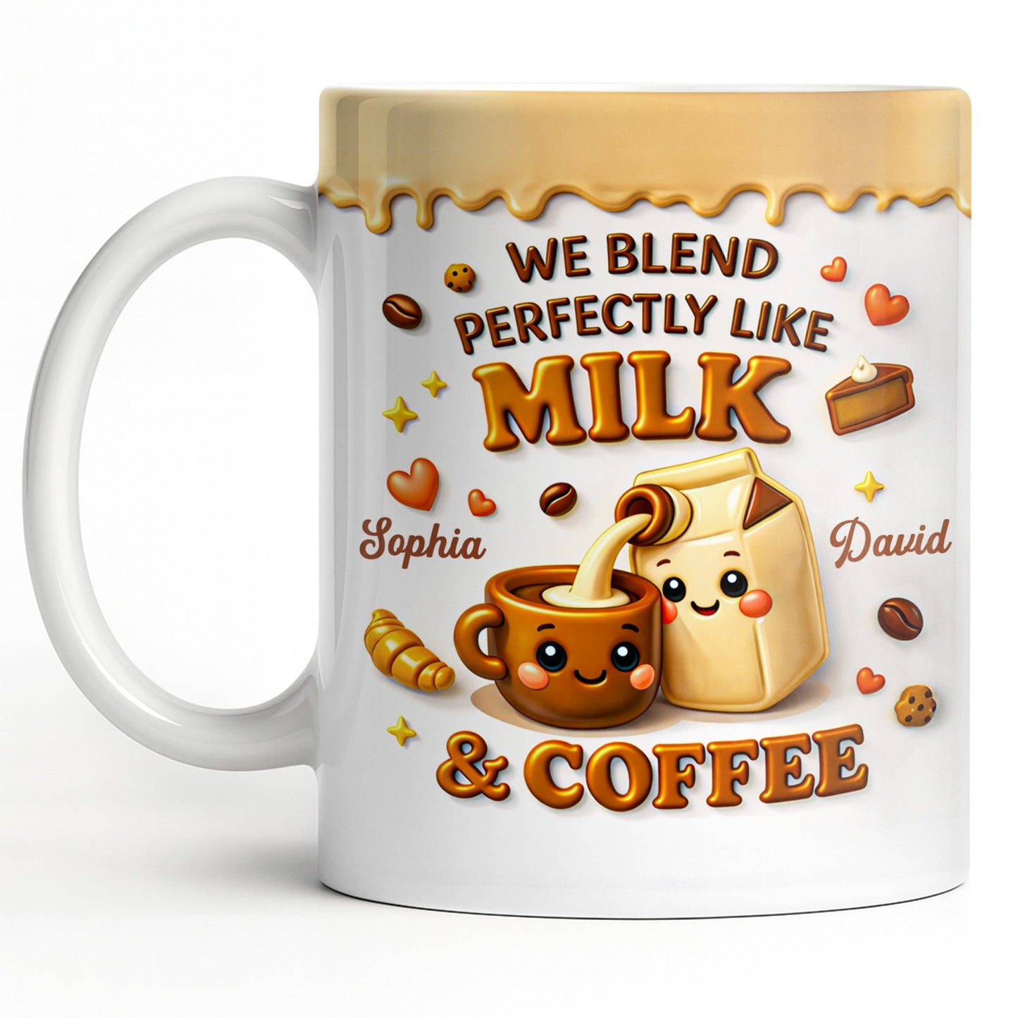 We Blend Perfectly Like Milk And Coffee - Personalized Custom Coffee Mug - CPL1347_MG