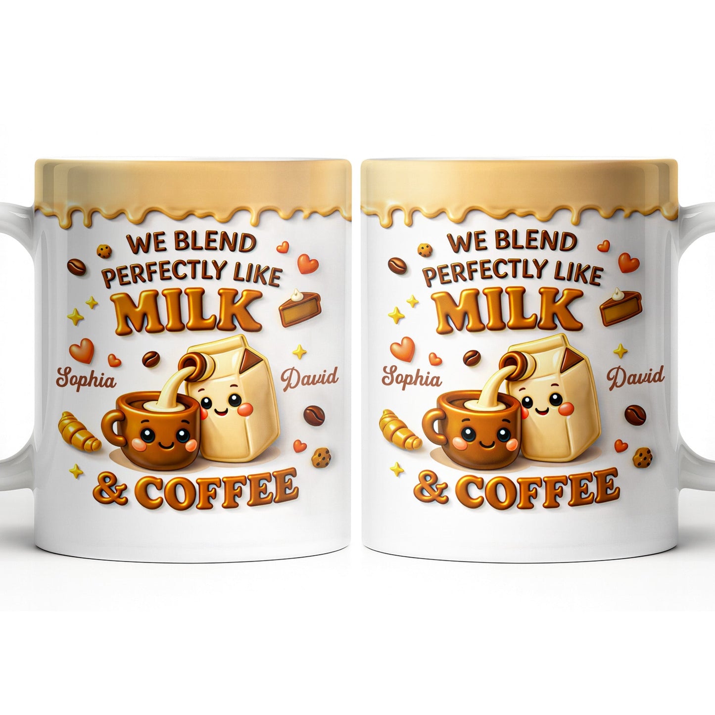 We Blend Perfectly Like Milk And Coffee - Personalized Custom Coffee Mug - CPL1347_MG