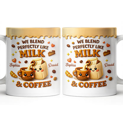 We Blend Perfectly Like Milk And Coffee - Personalized Custom Coffee Mug - CPL1347_MG