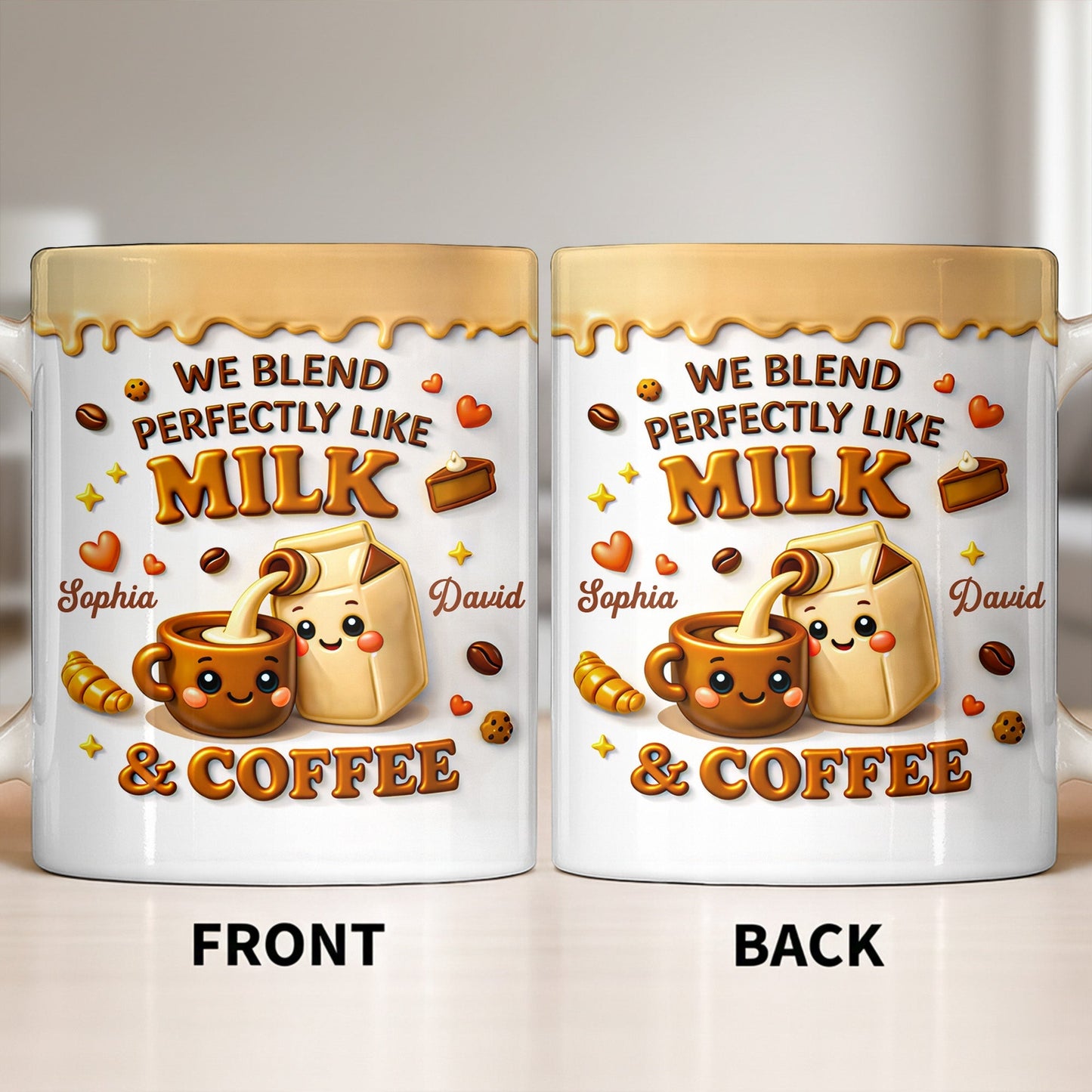 We Blend Perfectly Like Milk And Coffee - Personalized Custom Coffee Mug - CPL1347_MG