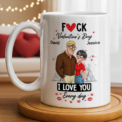 I Love You Every Day Hearts And Lip Prints - Personalized Custom Coffee Mug - CPL1350_MG