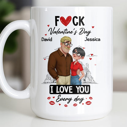 I Love You Every Day Hearts And Lip Prints - Personalized Custom Coffee Mug - CPL1350_MG