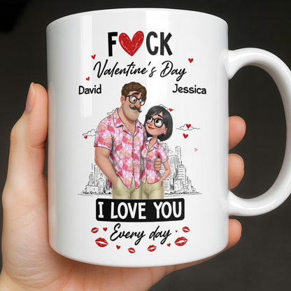 I Love You Every Day Hearts And Lip Prints - Personalized Custom Coffee Mug - CPL1350_MG