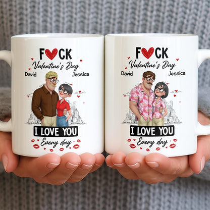 I Love You Every Day Hearts And Lip Prints - Personalized Custom Coffee Mug - CPL1350_MG