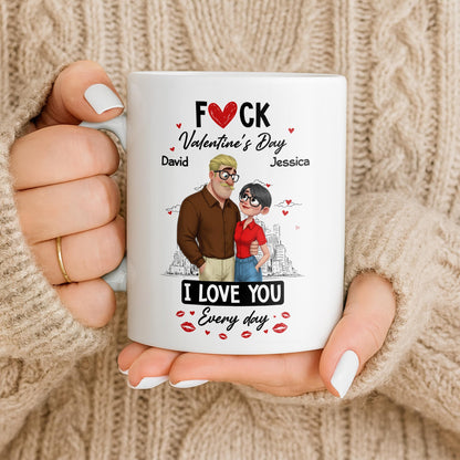 I Love You Every Day Hearts And Lip Prints - Personalized Custom Coffee Mug - CPL1350_MG
