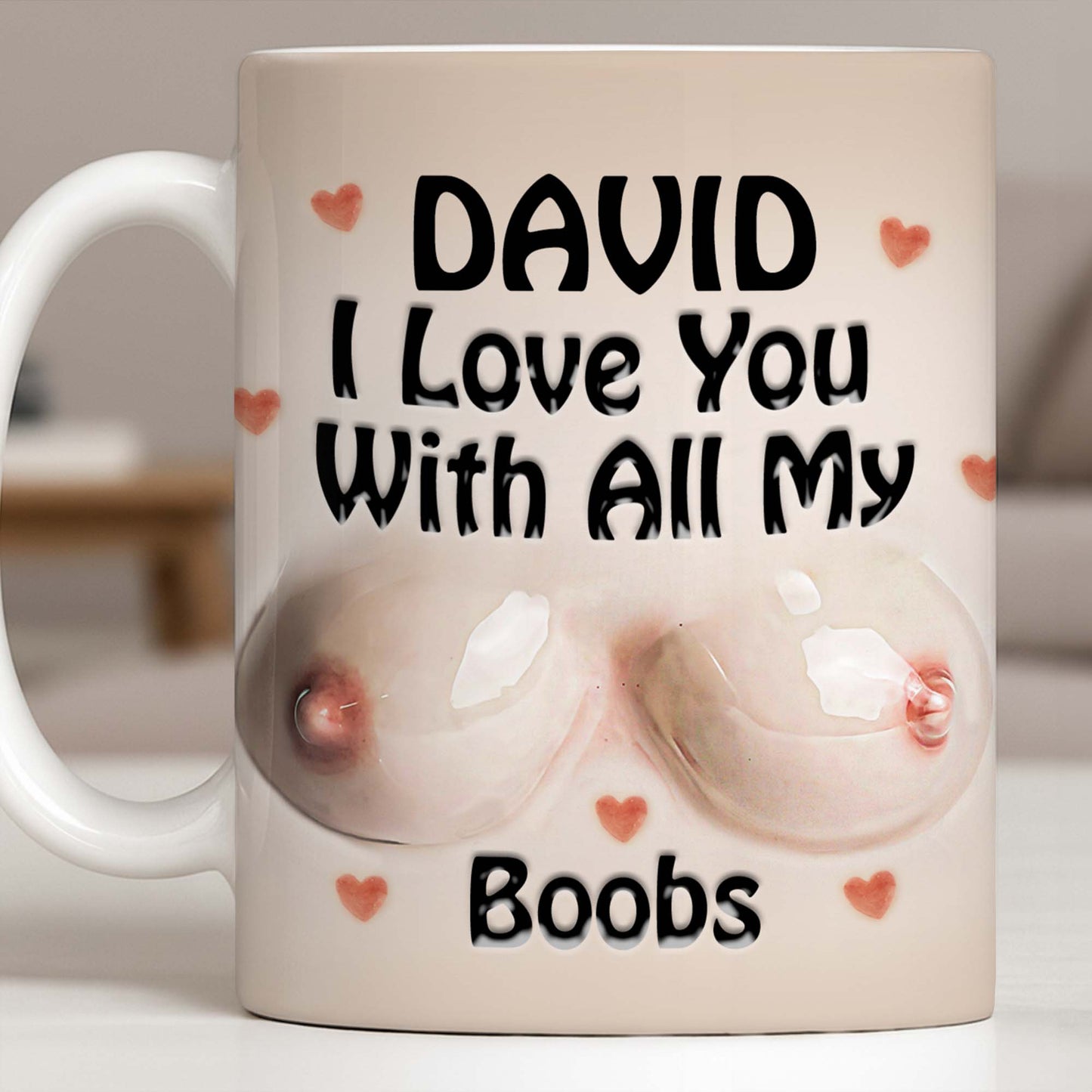 I Love You With All My Heart, Hearts Design - Personalized Custom Coffee Mug - CPL1354_MG