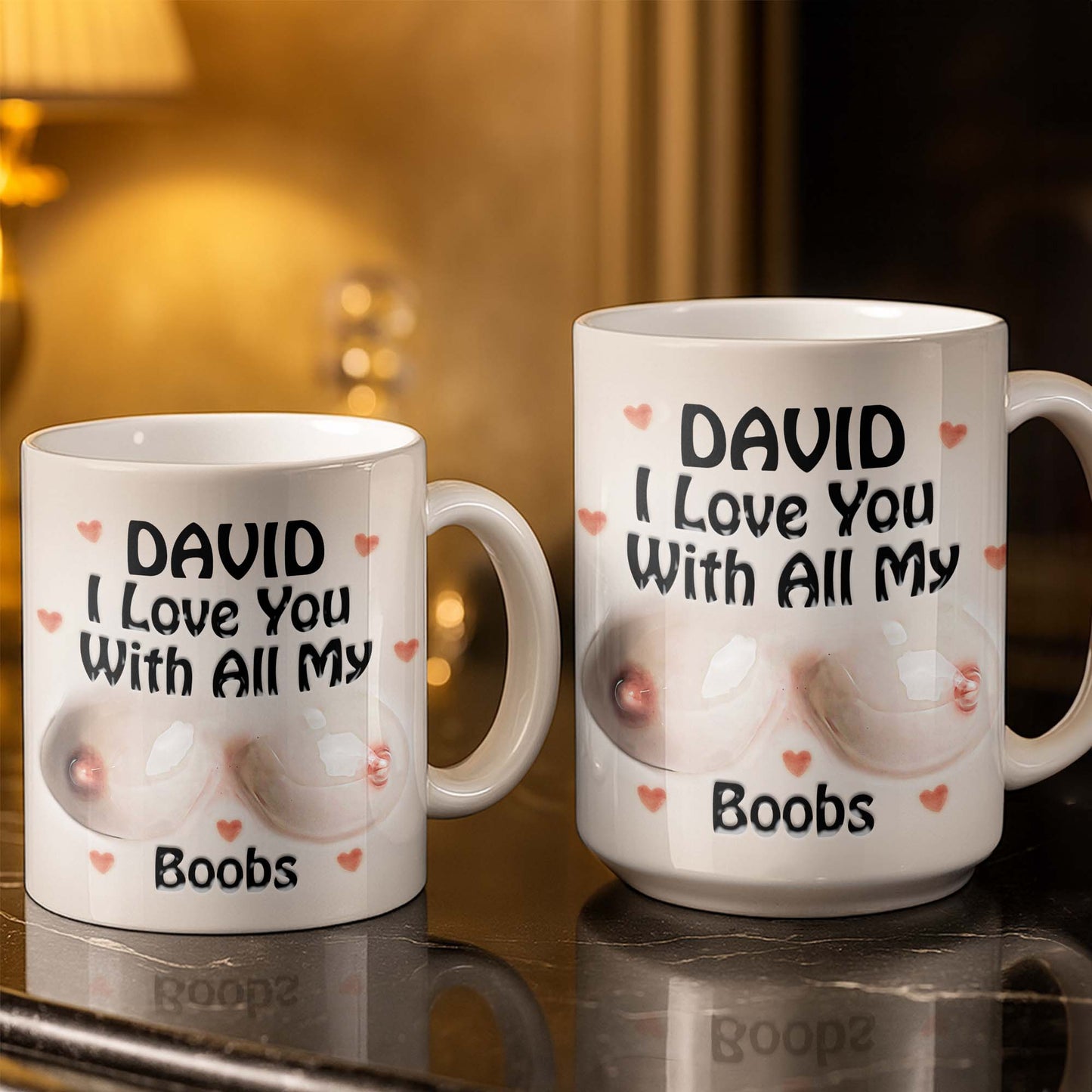 I Love You With All My Heart, Hearts Design - Personalized Custom Coffee Mug - CPL1354_MG