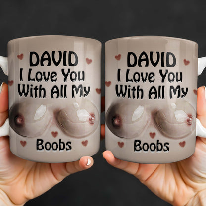 I Love You With All My Heart, Hearts Design - Personalized Custom Coffee Mug - CPL1354_MG
