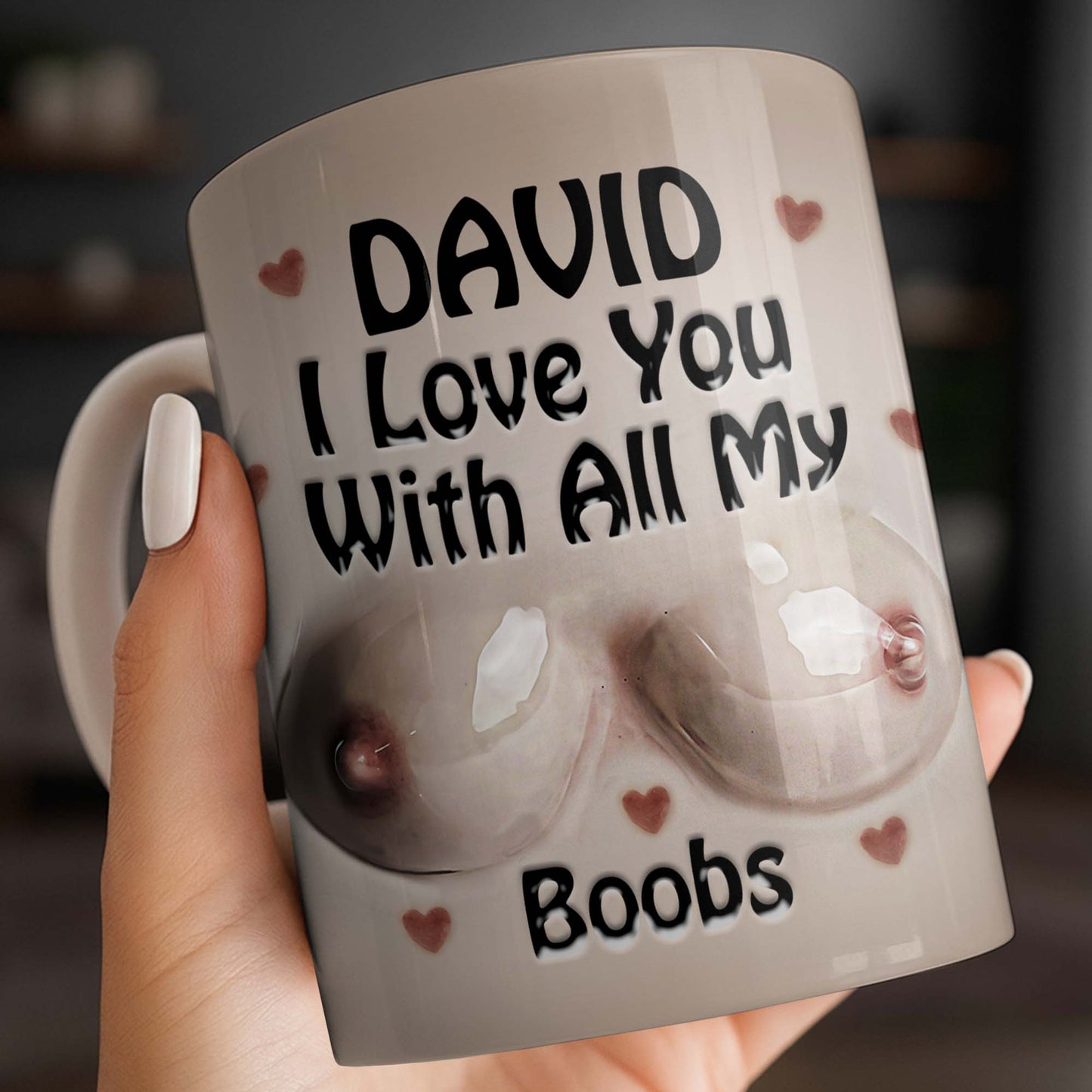 I Love You With All My Heart, Hearts Design - Personalized Custom Coffee Mug - CPL1354_MG