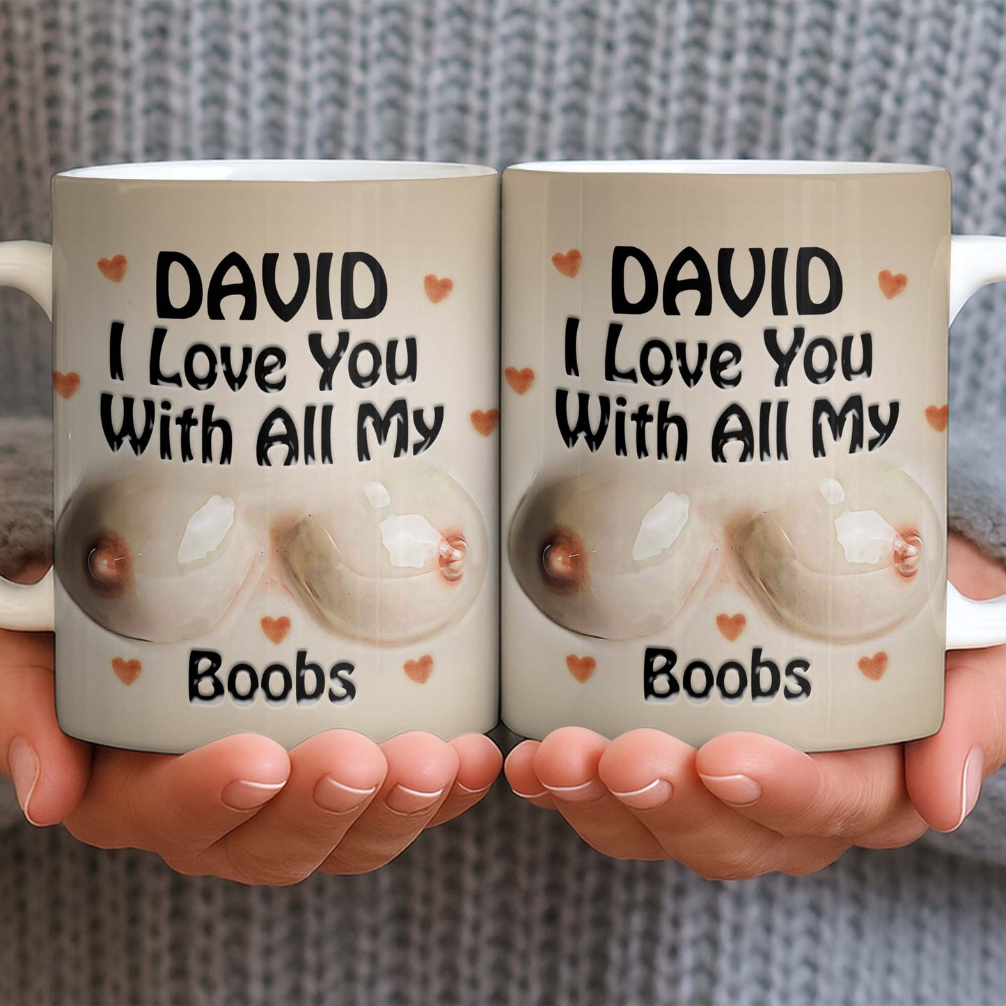 I Love You With All My Heart, Hearts Design - Personalized Custom Coffee Mug - CPL1354_MG
