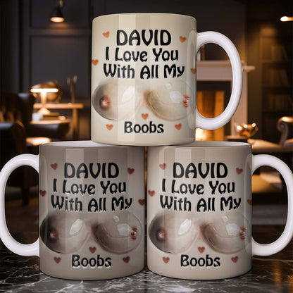 I Love You With All My Heart, Hearts Design - Personalized Custom Coffee Mug - CPL1354_MG
