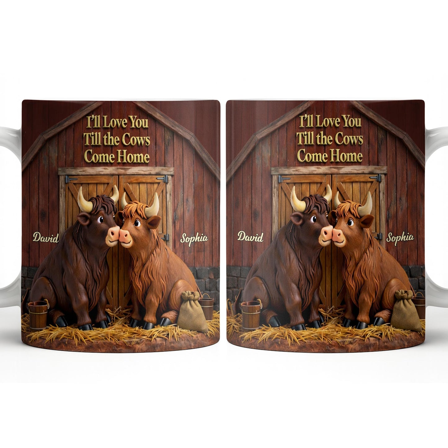 I'll Love You Till The Cows Come Home, Barn And Cows Design - Personalized Custom Coffee Mug - CPL1358_MG