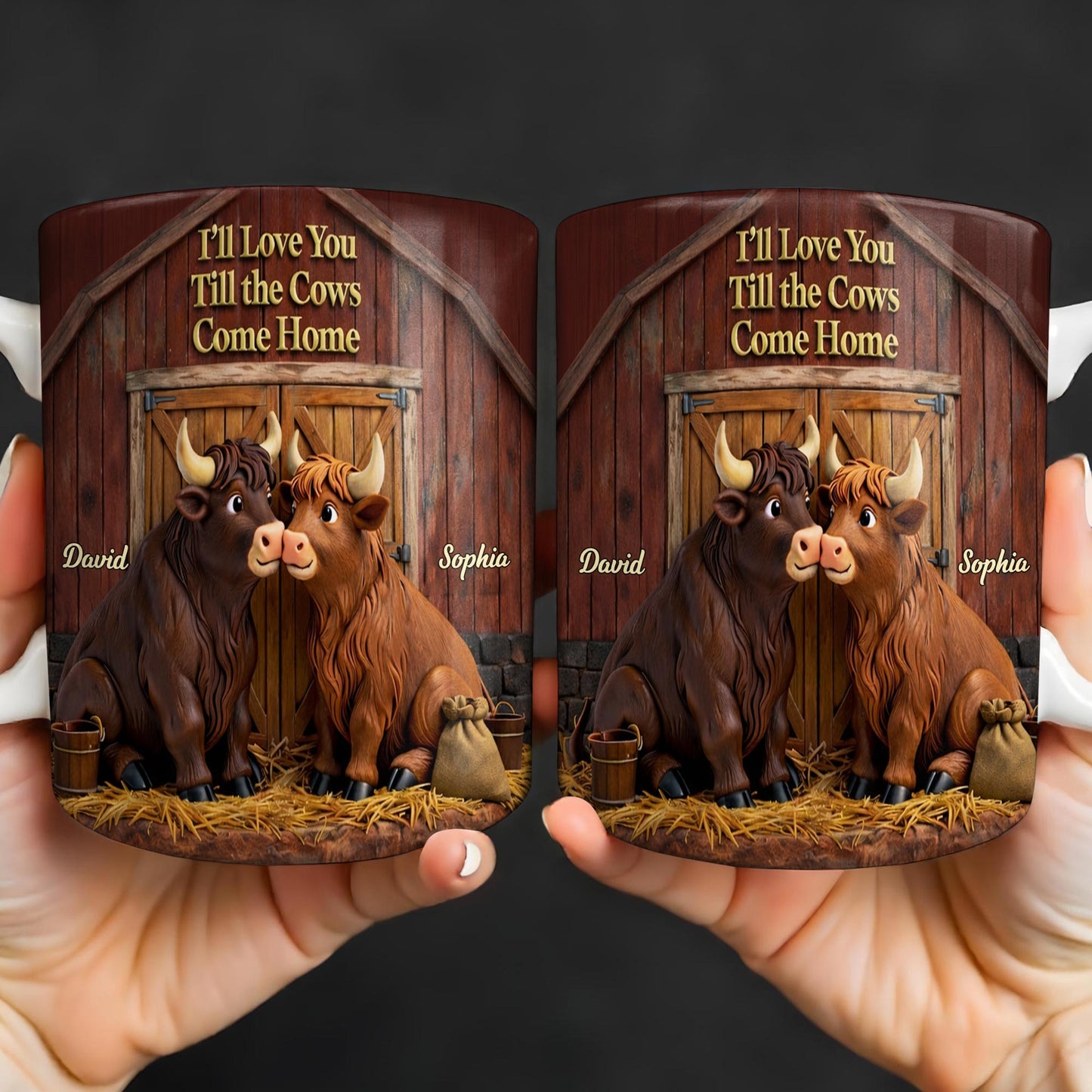 I'll Love You Till The Cows Come Home, Barn And Cows Design - Personalized Custom Coffee Mug - CPL1358_MG
