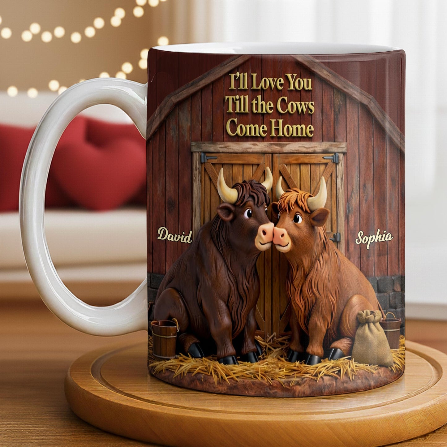 I'll Love You Till The Cows Come Home, Barn And Cows Design - Personalized Custom Coffee Mug - CPL1358_MG