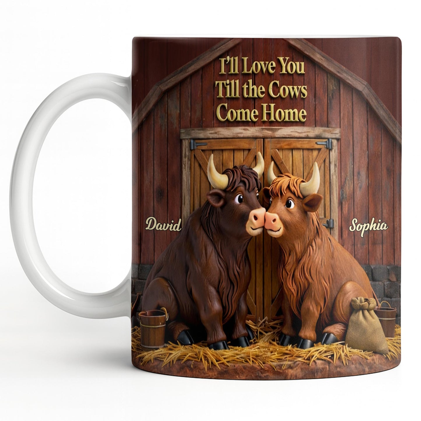 I'll Love You Till The Cows Come Home, Barn And Cows Design - Personalized Custom Coffee Mug - CPL1358_MG