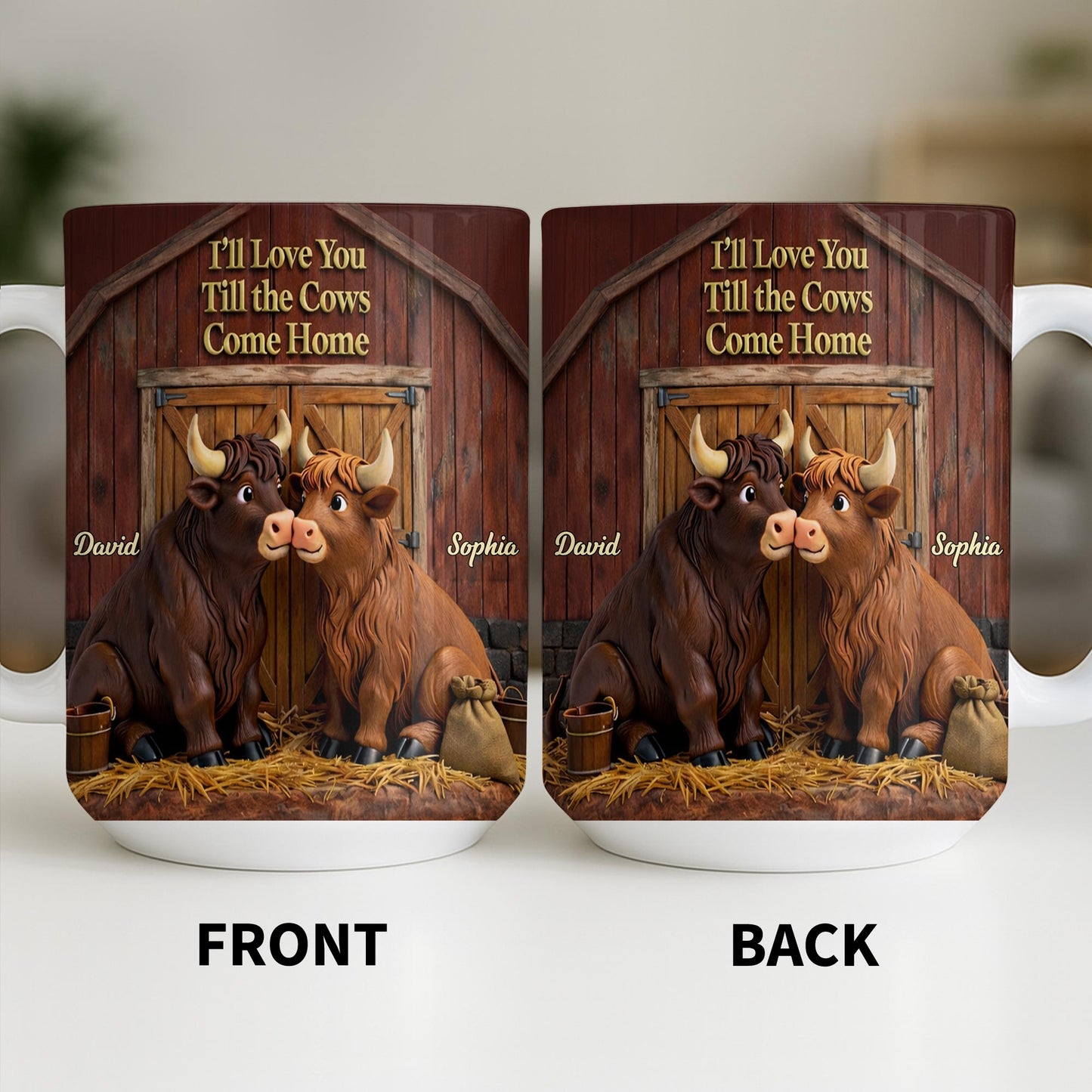I'll Love You Till The Cows Come Home, Barn And Cows Design - Personalized Custom Coffee Mug - CPL1358_MG