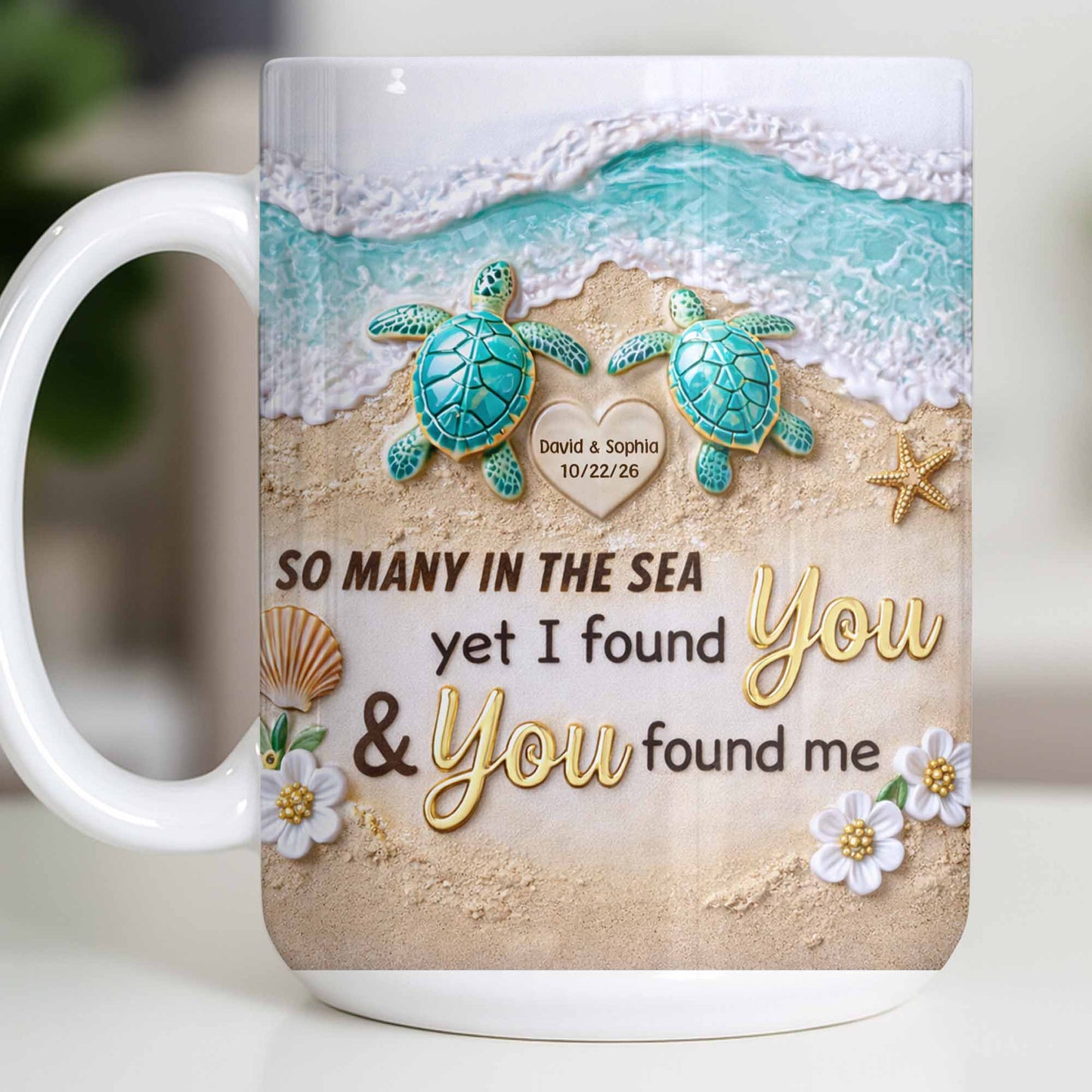 So Many In The Sea, Turtles And Waves Coffee Mug Design - Personalized Custom Coffee Mug - CPL1359_MG