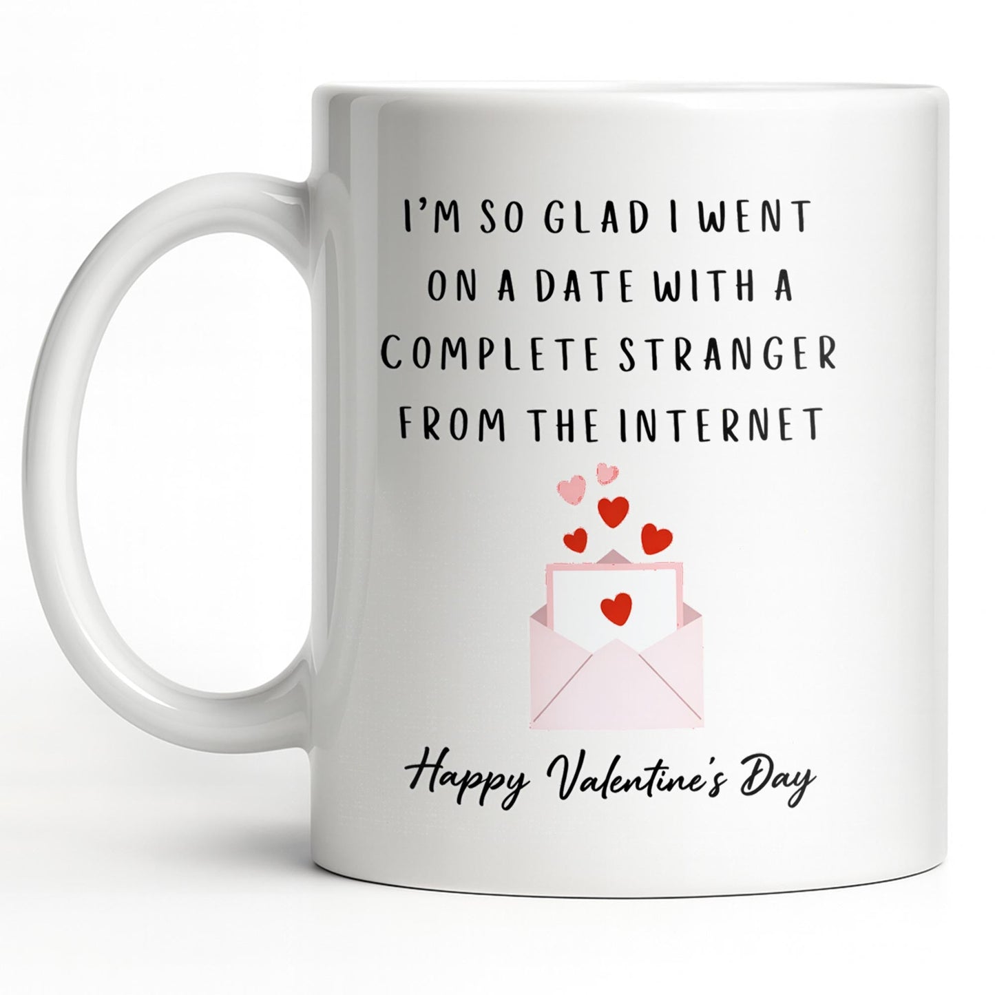 Glad I Went On A Date With A Complete Stranger, Hearts And Cityscape - Personalized Custom Coffee Mug - CPL1362_MG
