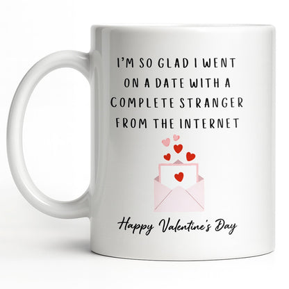 Glad I Went On A Date With A Complete Stranger, Hearts And Cityscape - Personalized Custom Coffee Mug - CPL1362_MG