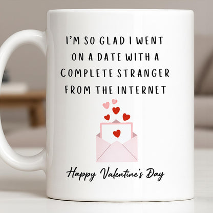 Glad I Went On A Date With A Complete Stranger, Hearts And Cityscape - Personalized Custom Coffee Mug - CPL1362_MG
