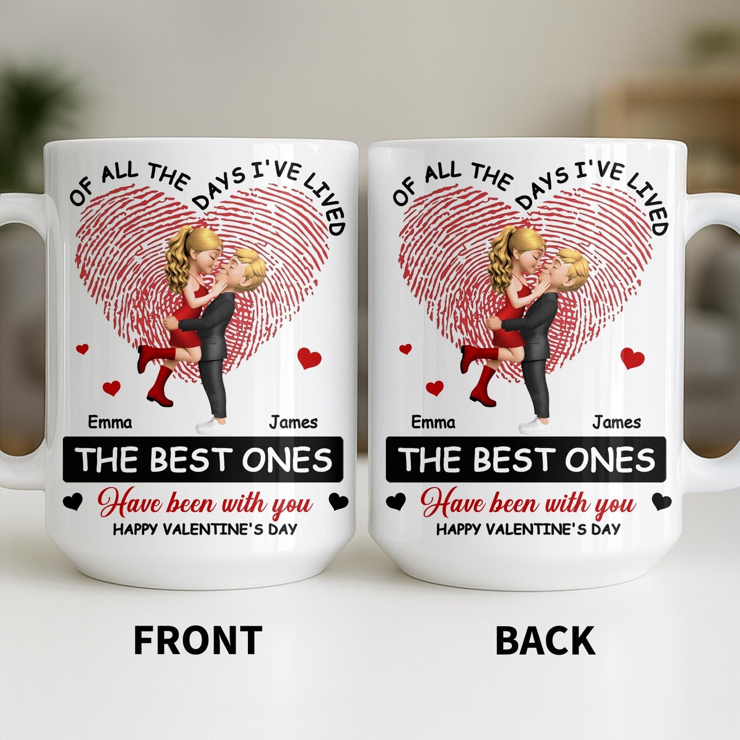 Of All The Days I've Lived, The Best Ones With Heart And Couple - Personalized Custom Coffee Mug - CPL1364_MG