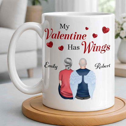 My Valentine Has Wings Angel Wings Design - Personalized Custom Coffee Mug - CPL1367_MG