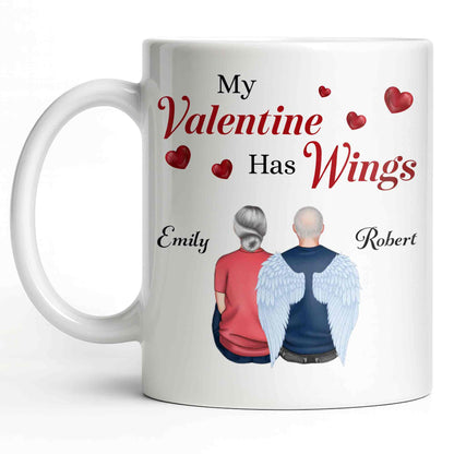 My Valentine Has Wings Angel Wings Design - Personalized Custom Coffee Mug - CPL1367_MG